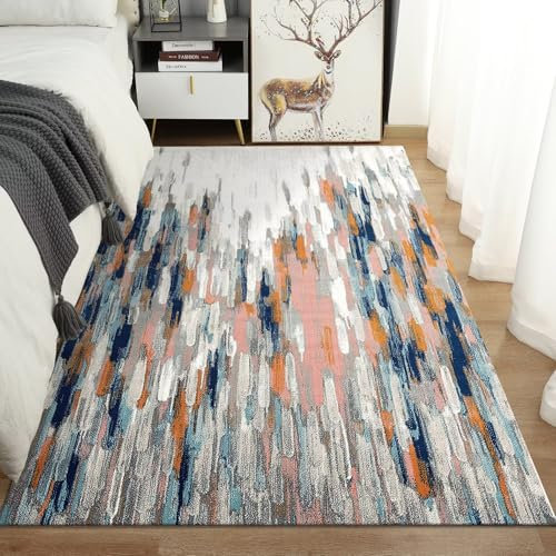 Grand coussin de sol antidérapant doux et durable pour chambre d'enfant avec tissage plat Bleu poudré 90 x 190 cm