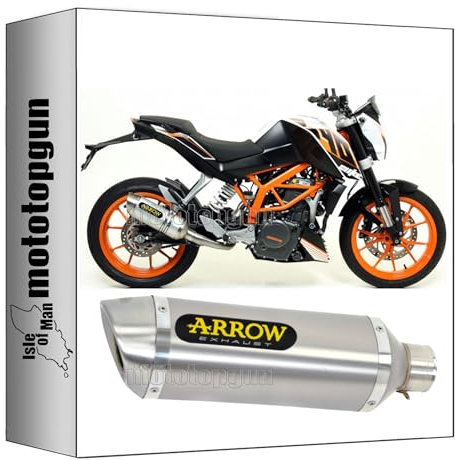pot echappement approuve arrow thunder en aluminium avec embout en acier compatible avec ktm duke 390 2013 2014 2015 2016 mototopgun 71813ao