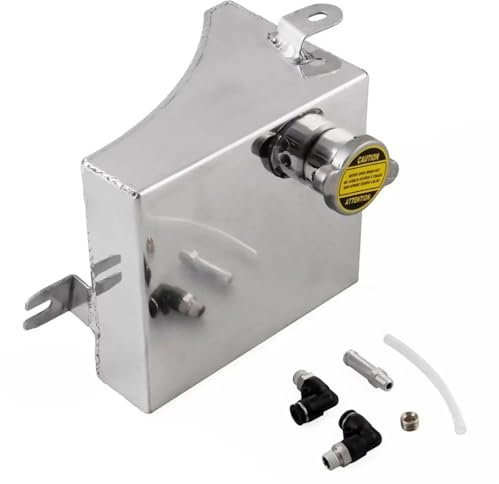 Serbatoio di Espansione Serbatoio dell'acqua di troppo pieno del liquido di raffreddamento del radiatore da 1,75 l adatto per Nissan 240SX S13 in alluminio Serbatoio Coolant Overflow(Silver)