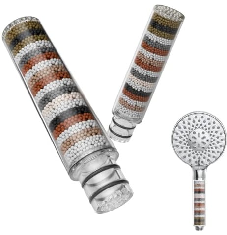 Duschfilter Handbrause 2 Filter für SR SUN RISE Duschkopf, 2er-Pack Duschfilterkartusch für Filter-Duschköpfe Gegen Kalk, Hartes Wasser, Restchlor, Schwermetalle und Bakterien