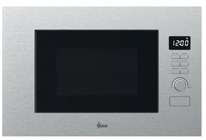 Hoover 38cm, 20 litre Built-in Microwave, 700w Grill, 800w Microwave, 5 power levels, 8 functions, defrost programs, rotary control- Stainless Steel 31 x 60 x 39cm- HO38FL7NWBXUK