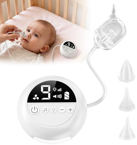 Mouche-Bébé Électrique, Aspirateur Nasal Bébé avec 9 Niveaux d'Aspiration