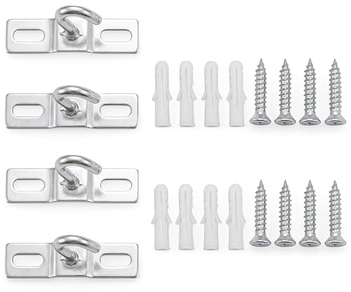 ZhuPu 4 Pcs Ceiling Hooks, 70mm Metal Base Plate, Pendant Light Fitting, Chandelier Bracket with Screws, for Hanging Lanterns