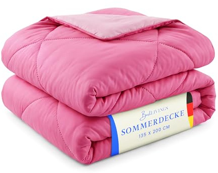 Bestlivings Bettdecke (Pink) waschbar ohne Bezug nutzbar - 135 x 200 cm - leichte Sommerdecke ÖKO-Tex 100 Zertifiziert und waschbar bei 60°C, Leicht, Atmungsaktiv Ideal für Reisen