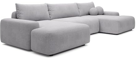 Vente-unique - Schlafsofa 7 Daviso - Polyester - hellgrau