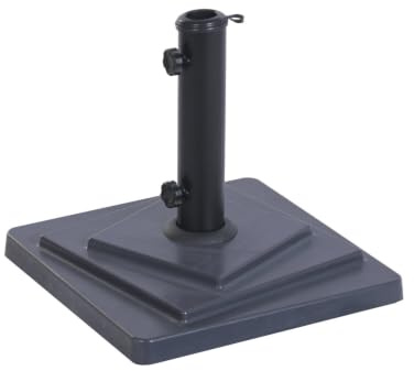 Alexandra House Living Base Parasol Cemento 36x36x35 14,5 Kg. Ajustable 3, Cemento Acero, Negro