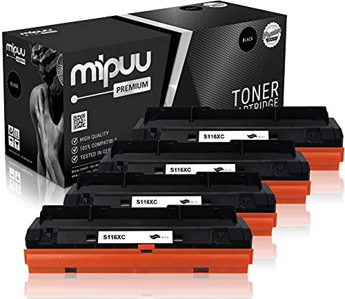 Mipuu 4 Toner kompatibel mit Samsung MLT-D116L für Xpress M2675fn M2885fw M2625d M2835dw M2675 M2875 M2875fd M2875fw M2825dw M2825nd M2675f SL-M2625 SL-M2675fn schwarz