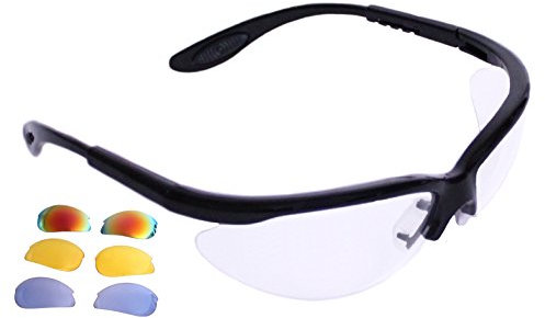 Python RG Multi Lente Racquetball (Squash) Protección ocular con funda gratis (gafas, gafas, gafas) - NEGRO