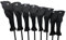 All Hybrid Head Cover Golf Club Black Sleek Tight Fit Headcover Set 3-PW Acrylic Head Covers 3 4 5 6 7 8 9 PW Easy to See Large White Embroidered Numbers