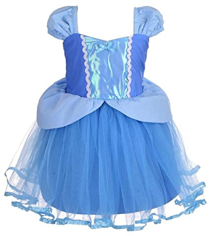 Lito Angels Prinzessin Cinderella Kleid für Kleinkind Mädchen, Aschenputtel Kostüm Party Verkleidung Geburtstagskleid, Größe 3-4 Jahre 104
