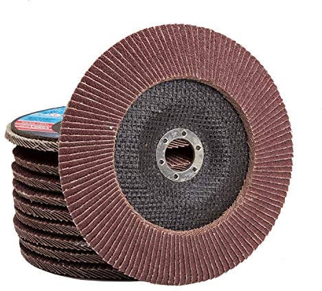 10 Stück Set Falon Tech Fächerscheiben ø 115 x 22.2 mm K60 Braun Schleifscheiben Schleifmop Flap Disk für Winkelschleifer Schleifteller Schleifscheibe Korn P60