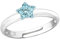 Goldene Hufeisen Kinder Ring 925 Echt Silber Mädchen Fingerring Emaille Kristalle Verstellbar (Stern CZ Blau / 5mm)