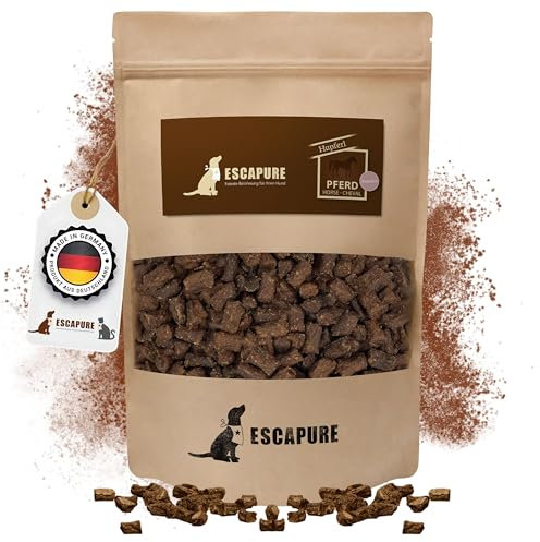 ESCAPURE Hupferl - Hunde Leckerli aus Pferdefleisch in Premium Qualität - 98% Muskelfleisch - Protein Trainingssnacks ohne künstliche Zusatzstoffe & Getreide (1000g)