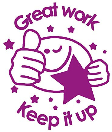 Great Work Keep It Up Stempel, Motiv Daumen oben, Violett