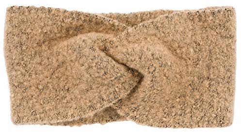 styleBREAKER Damen Feinstrick Stirnband leicht meliert mit Twist Knoten, warmes Winter Haarband Webstoff, Headband 04026052, Farbe:Braun