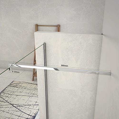 Barra Di Supporto da 90 cm Tagliabile per Rinforzare Walk in Parete Fissa Box Doccia in Alluminio Cromato Lucido