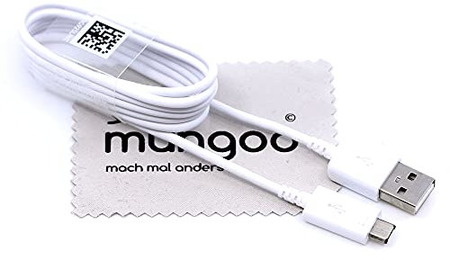 Câble de charge pour Samsung Câble de données pour Samsung Galaxy A01, A2, A10, A10s, M01, M01s, M10 Micro USB 1,2m Câble de charge Câble de recharge avec mungoo chiffon de nettoyage d'écran