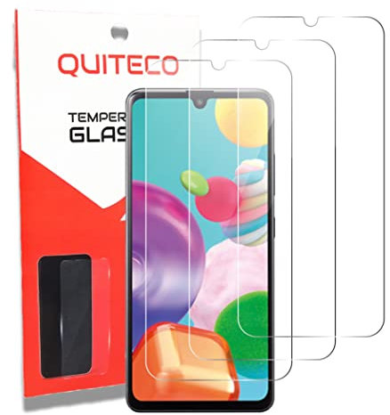 QUITECO Panzer Schutz Glas für Samsung Galaxy A41 [3 Stück] Schutzfolie Glas Display Panzerfolie Schutzglas
