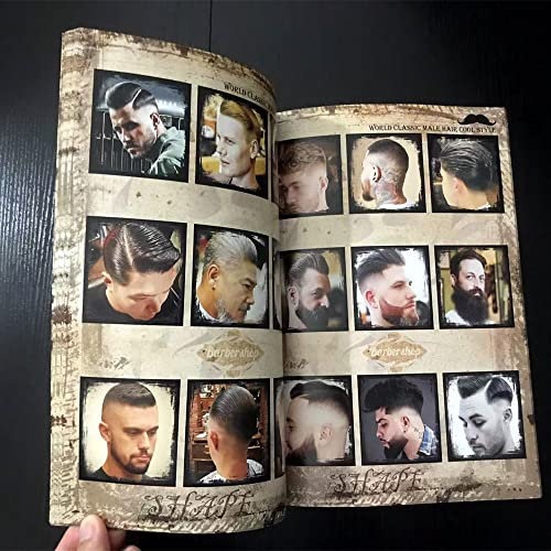 BABRER & HAIR TATTOO Friseur-Design-Illustrationsalbum, Weltklassisches, männliches Haar, cooler Stil, modisches Herren-Haarmagazin, Vintage-Bücher. C3