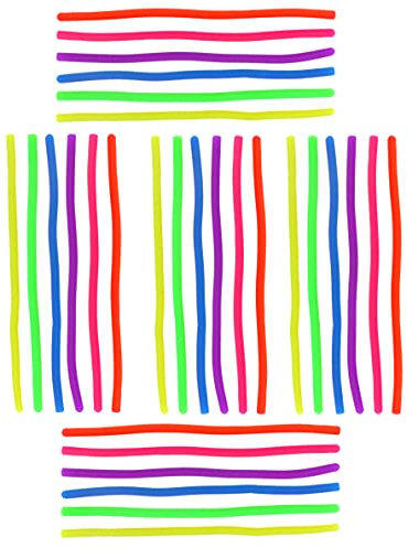 HENBRANDT Super Stretchy Elastic Noodles 6 Assorted Colours Per Pack (5 x Packs - 30 Noodles)