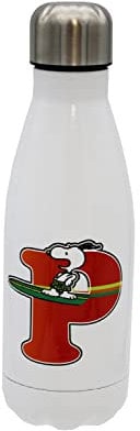 Snoopy Wasserflasche aus Edelstahl, luftdicht, Mehrfarbig, 550 ml, Weiß, offizielles Lizenzprodukt (CyP Brands)