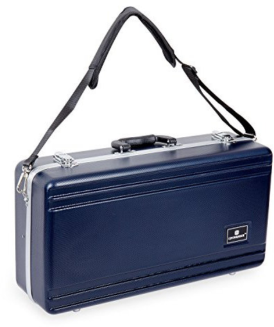 Crossrock Custodia Rigida in ABS per Tromba Sib | Finitura Blu Opaca (Blue), Fodera in Velluto Blu, Cinghia da Spalla – Guscio Rettangolare per Uso Quotidiano