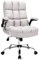 COSTWAY Executive Office Chair, Ergonomic High Back Swivel Computer Desk Chairs with Flip-up Armrests, Linen Padded Height Adjustable Rolling Manager Task Chair for Home Office (Beige)