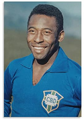 Pele Poster Fußballer Leinwandposter Wandkunst, Kunstdrucke zum Aufhängen, Fotodekoration, Heimposter, Kunstwerke, 30 x 45 cm