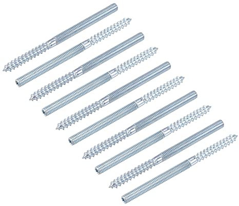 METALLIXITY Double Terminal Vis (M6 Filetage 90mm Long) 10Pcs Cintre Boulons Autotaraudant Double Face Vis - pour Maison Réparations