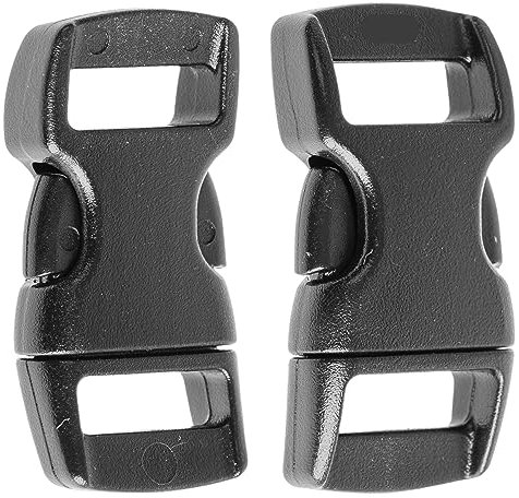 Steckschnallen, Größe 10 mm, 10 Stück, in Schwarz, aus Kunststoff, Gurtbänder Steckschnallen-Klickverschluss, Ersatz Steckverschluss, Schnalle Reparatur, Rucksack Gurtschnalle, Steckschließe Gurt