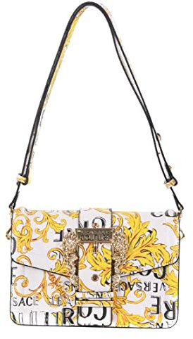 Versace Jeans Couture Glamour Barock Bag, Schultertasche, Umhängetasche, Weiß-Gold