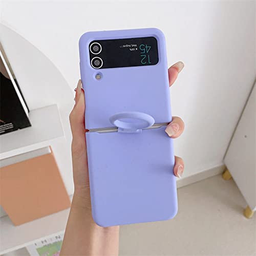 Modische einfarbige Ring-Telefonhülle für Samsung Z Flip 4 3, niedliche flüssige Silikonhüllen für Z Flip3 Flip4 5G Funda, Style07, für Z Flip3