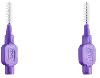 TePe Brossettes interdentaires Original - Nettoyage facile des espaces interdentaires - 1 x 8 brossettes - Diamètre 1,1mm - Violet (Lot de 2)