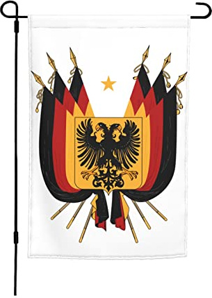 Dekorative Fahnen Wappen Von Deutschland 30X45cm Gartenfahne Wind Und Regenfeste Lawn Sign Verblassen Beständig Hofflagge Décor Für Veranda Porch Bauernhof
