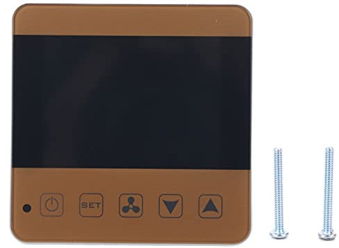 Termostato Digital LCD para Unidades de Bobina de Ventilador de Aire Acondicionado Central, Admite 4 Modos de Velocidad del Viento, Sensor Fácil Instalación (Versión Normal)