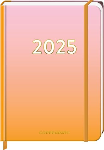 Kleiner Wochenkalender: Mein Jahr 2025 - Sonnenaufgang rosa (I love my paradise): Taschenkalender mit Wochenplaner und Eintragmöglichkeiten, mit Gummiverschluss und Leseband