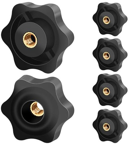 Caianwin 6 Pièces Ecrou à PoignéE En éToile M6 DiamèTre ExtéRieur 32mm Vis MoletéE Filetage Moleté Bouton De Serrage Pour Machines Et éQuipements, Meubles, Machines-Outils, Appareils De Fitne