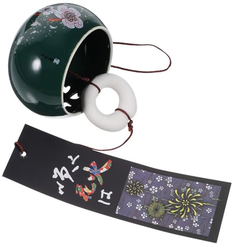 Sosoport Windspiel Aus Keramik Für Garten Und Terrasse Japanisches Design Hängende Glocke Mit Klarem Für Wohnungstüren Fenster Und Dekoration Im Freien