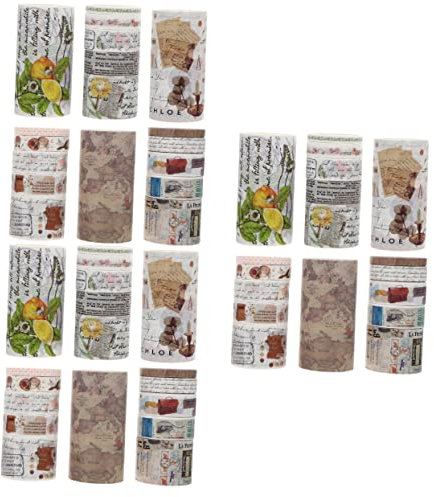 TOYANDONA 9 Sätze Washi-Tape Vintage-Dekor Tag der Woche Waschi Aufkleber Letter Paper Scrapbook-Material Scrapbook-Dekormaterial Konto Sammelalbum Zeitschriften schmücken Applikationen