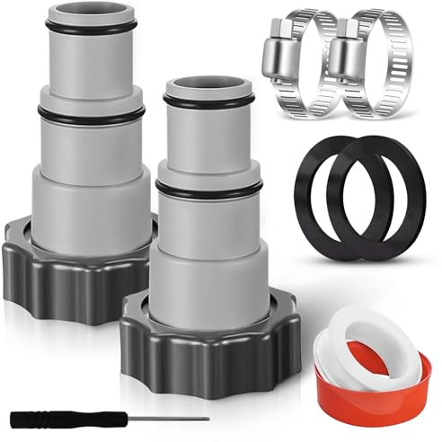 2 Pièces Adaptateur de Tuyau de Piscine A, Adaptateur de Tuyau Depiscine Pompe Accessoire Piscine Adaptateur de Tuyau de Rechange avec Filetage Intérieur- 32/38 mm (2)
