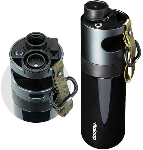 Vitaloop FlexGuard™ Water Bottle | Portable Water Filtration | Saves 300 Plastic Bottles | BPA Free | For Hiking, Camping, Survival & Travel | 16.23 fl oz