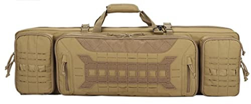 ANSNOW Gewehrkoffer, Lange Doppel-Gewehrtasche – 93 Cm, Taktisch, Schwer, Rutschfest, Mit Doppel-Gewehrkoffer, Waffentasche, Weicher Gewehrkoffer, Abschließbarer Angelruten-Taschen-Rucksack Für Die