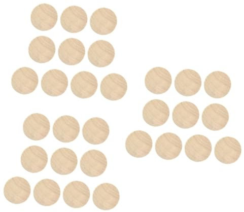 DIYEAH 30pcs Scrapbooking Stamps Base Smooth Wooden Block Chips for Custom Craft