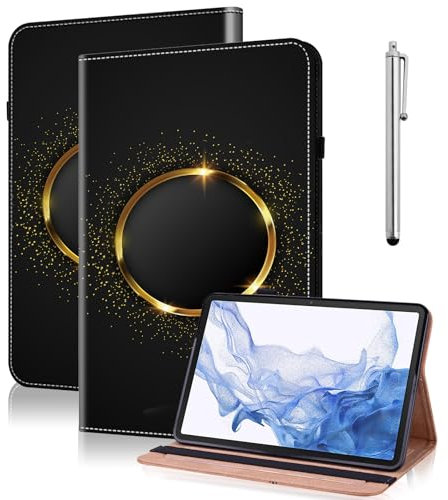 GLANDOTU Lenovo Tab M10 HD 2ND Gen 10.1 inch (TB-X306X/X306F) Tablet Case,Multi-View Slim and Lightweight Patterned Tablet Cover Case with Stand for Lenovo Tab M10 HD 2ND Gen -Gold hoop