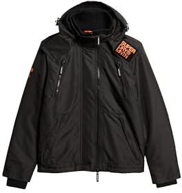 Superdry Herren Mountain Windjacke mit Kapuze Schwarz L