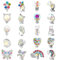 FIHODONE 10 Paar Ohrclips Mädchen Hypoallergene,Clip Ohrringe Mädchen Herz Stern Blumen Regenbogenohrclips Damen Ohne Ohrlöcher Katze Kreis Schmetterling Sterne und Mond,Clips Ohrringe Schmuck