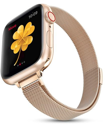 Cinturino Magnetico Compatibile con Apple Watch 49mm 46mm 45mm 44mm 42mm 41mm 40mm, Uomini Donne Milanese Regolabile in Acciaio Inossidabile per iWatch Ultra 2 Ultra Series 10 9 8 7 6 5 4 3 2 1 SE