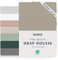 Dreamzie Drap Housse 160 x 200 Bonnet 35 cm pour Matelas Épais - 100% Microfibre - Lin, Certifié sans Produits Chimiques (Oeko TEX), Drap Housse avec Élastique Complet