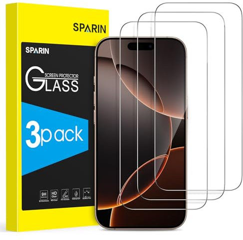 SPARIN 3 Pezzi Vetro Temperato per iPhone 16 Pro Max (6,9 Pollici), Pellicola Prottetiva Anti Graffio, Durezza 9H, Senza Bolle