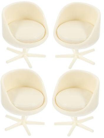 Vaguelly 4stücke Teiliges Miniatur-drehstuhl Robustem Abs Detailgetreues Puppenhaus Möbel Zubehör Elegante Büro Architekturmodell Stühle Realistische Puppenstube Ausstattung